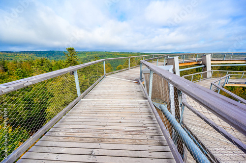 Treetop walk in Black Forest with 40m high Lookout tower with observation deck with beautiful view located at Sommerberg  Bad Wildbad - Travel destination in Germany