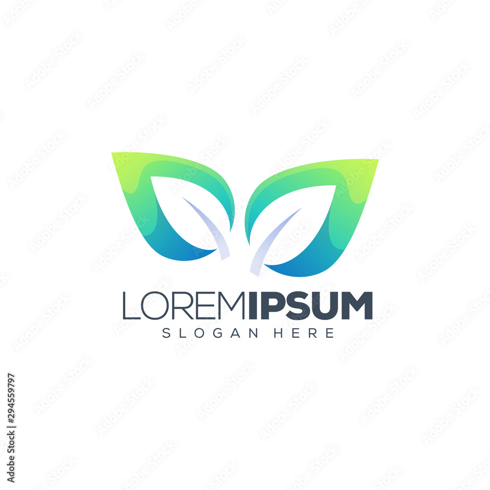 Fototapeta premium leaf logo design vector illustration