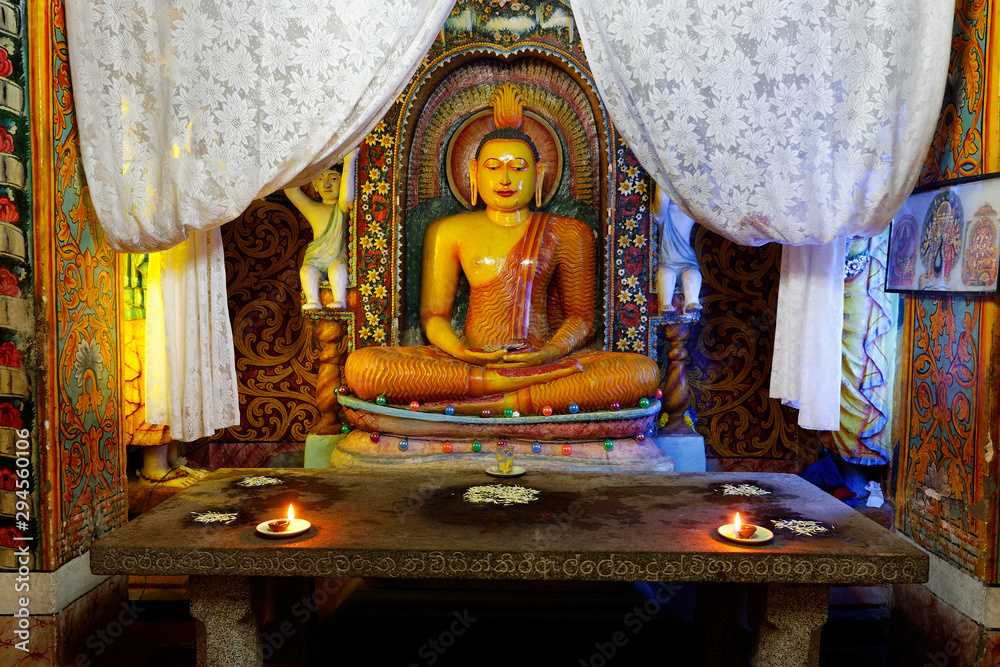 Statue in the Buddha temple in Sri Lanka