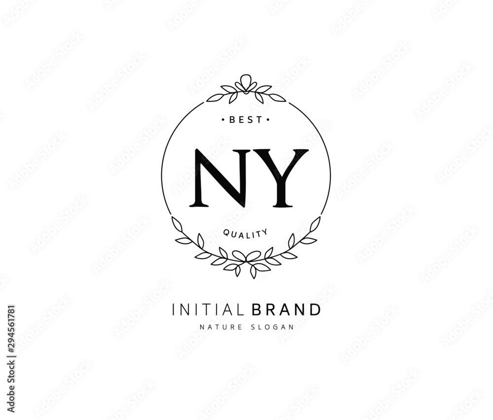 N Y NY Beauty vector initial logo, handwriting logo of initial signature, wedding, fashion, jewerly, boutique, floral and botanical with creative template for any company or business. N Y NY Beauty vector initial logo, handwriting logo of initial signature, wedding, fashion, jewerly, boutique, floral and botanical with creative template for any company or business.