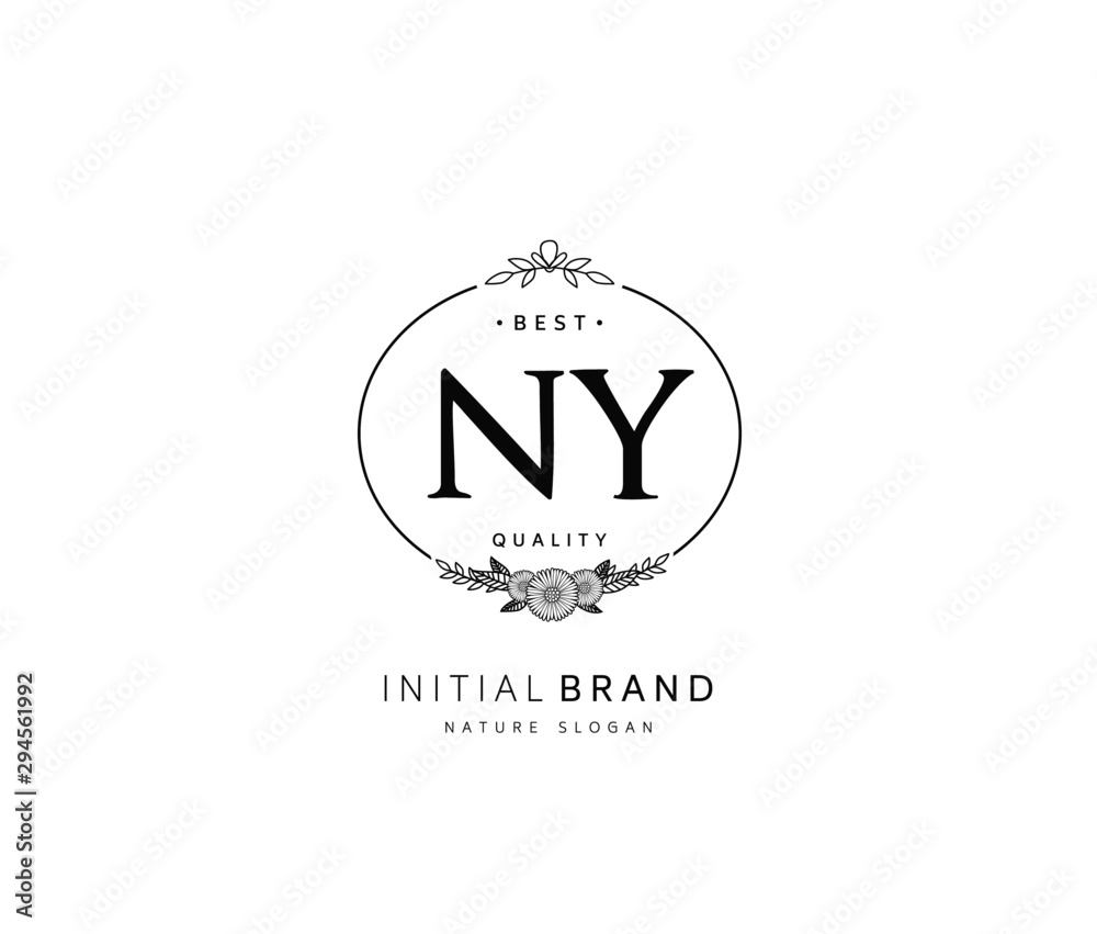 N Y NY Beauty vector initial logo, handwriting logo of initial signature, wedding, fashion, jewerly, boutique, floral and botanical with creative template for any company or business. N Y NY Beauty vector initial logo, handwriting logo of initial signature, wedding, fashion, jewerly, boutique, floral and botanical with creative template for any company or business.