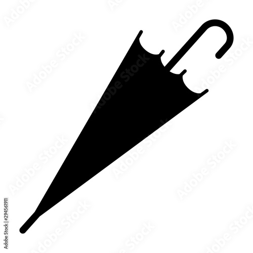 Closed umbrella or parasol flat vector icon for apps and websites