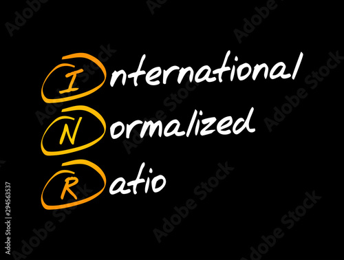 INR - International Normalized Ratio acronym, medical concept background