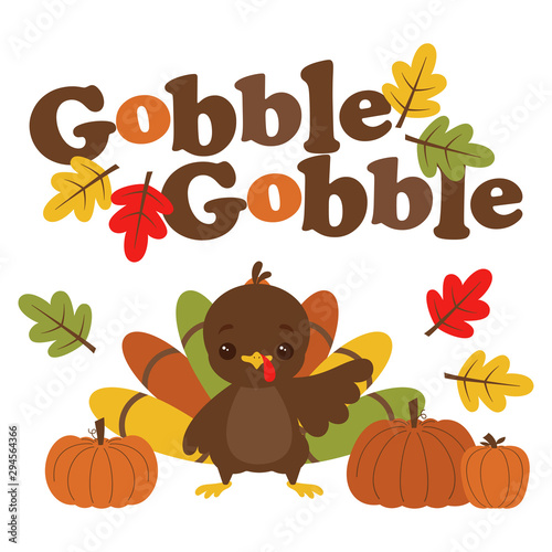 illustration of cartoon turkey gobble