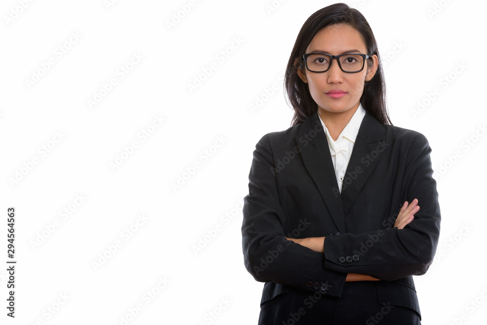 Studio shot of young beautiful Asian businesswoman Studio shot of young beautiful Asian businesswoman
