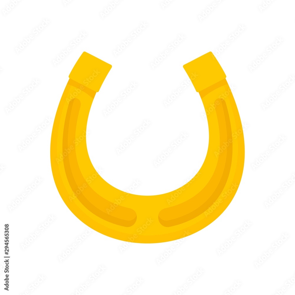 Gold horseshoe icon. Flat illustration of gold horseshoe vector icon for web design Gold horseshoe icon. Flat illustration of gold horseshoe vector icon for web design