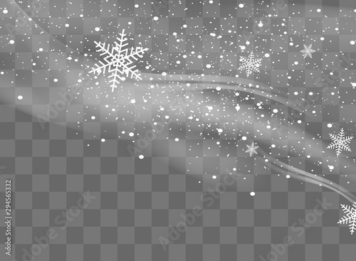 Snow and wind on a transparent background. White gradient decorative element.vector illustration. winter and snow with fog. wind and fog.