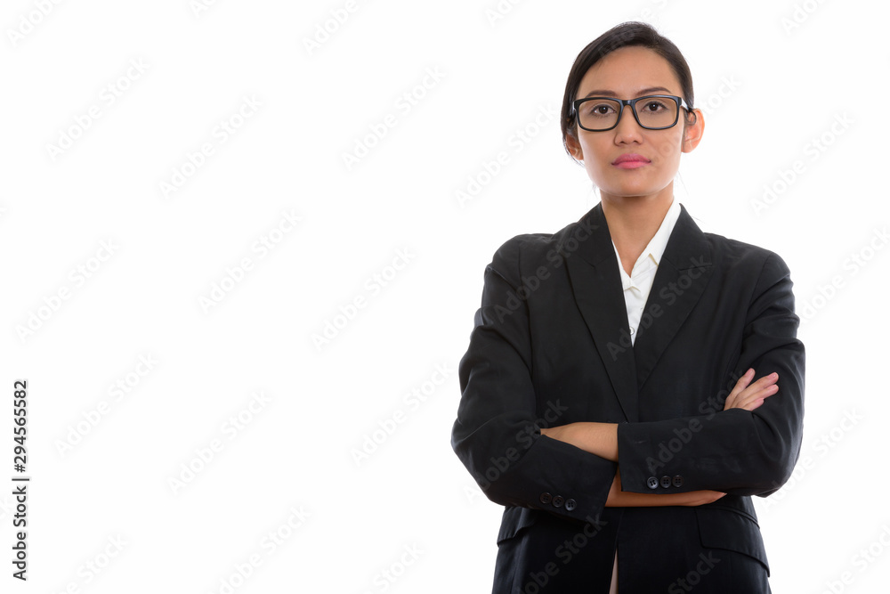 Studio shot of young beautiful Asian businesswoman Studio shot of young beautiful Asian businesswoman