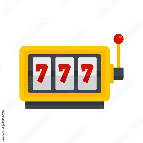 Casino slot machine icon. Flat illustration of casino slot machine vector icon for web design