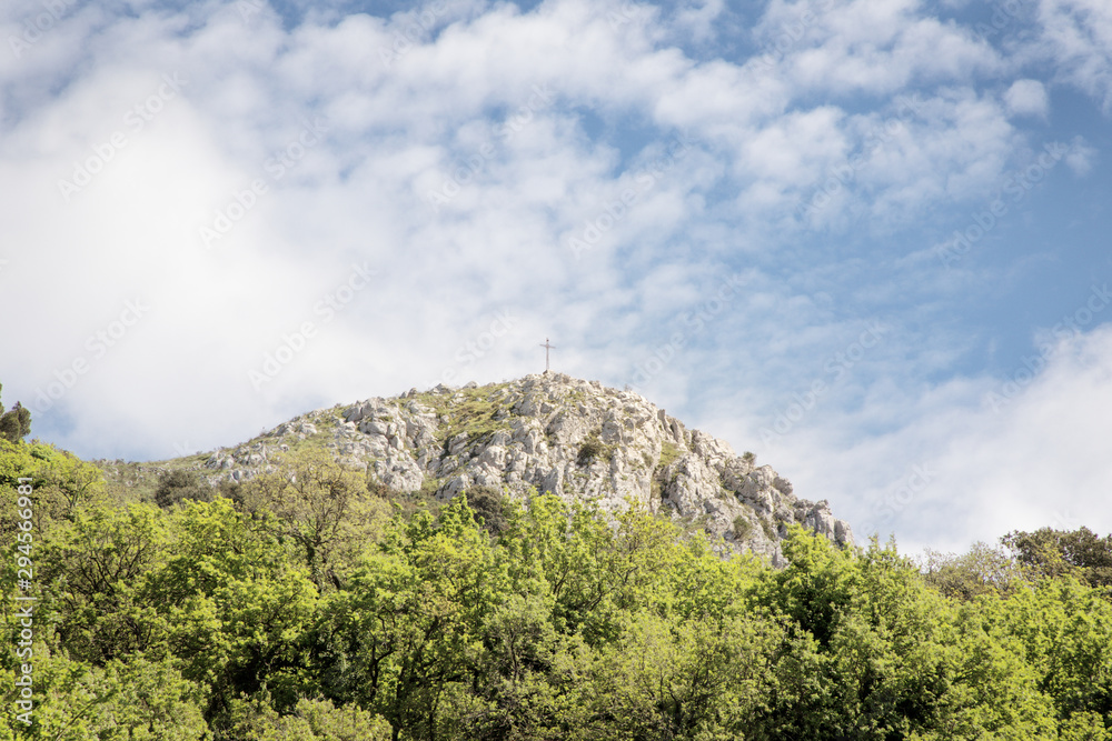 religious cross on the mountain top