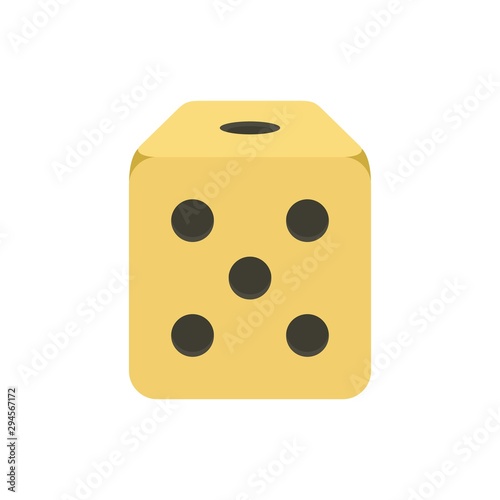 Dice cube icon. Flat illustration of dice cube vector icon for web design