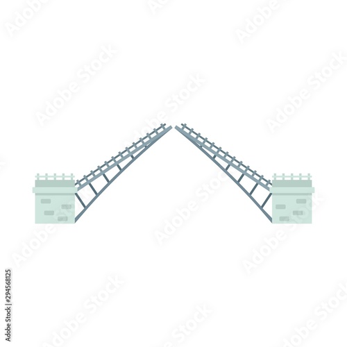 Swing bridge icon. Flat illustration of swing bridge vector icon for web design
