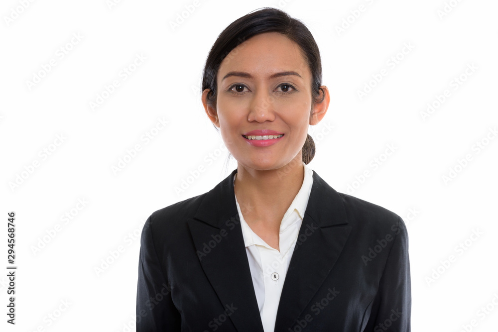 Studio shot of young beautiful Asian businesswoman Studio shot of young beautiful Asian businesswoman