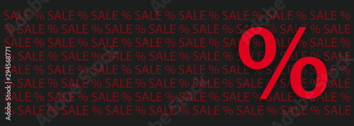 Red Percents Sale Text Black Header