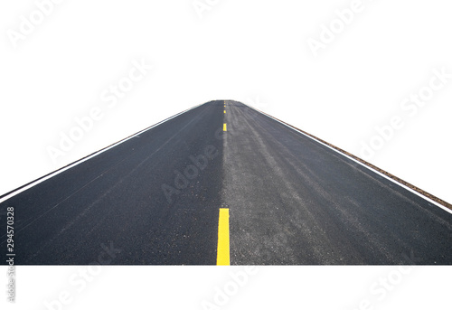 The road that is completely separated from the white background