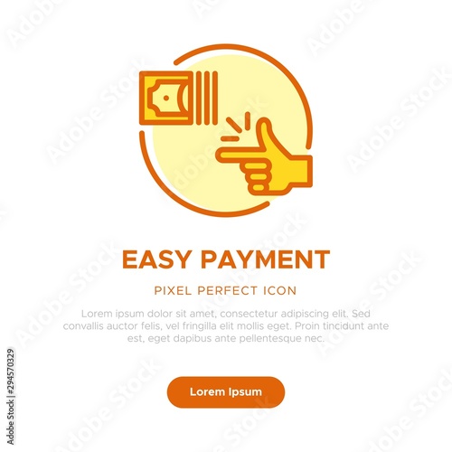 Concept of Easy Payment Icon, Graphic User Interface, Onboarding App, Web Feature List Graphic