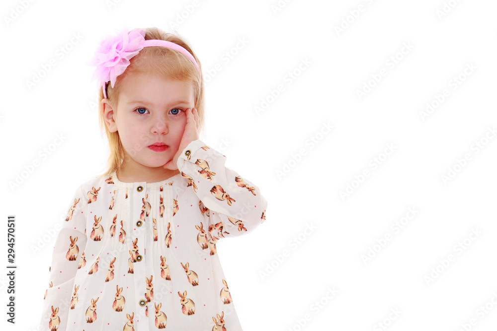 Little girl posing in the studio. Close-up. Little girl posing in the studio. Close-up.