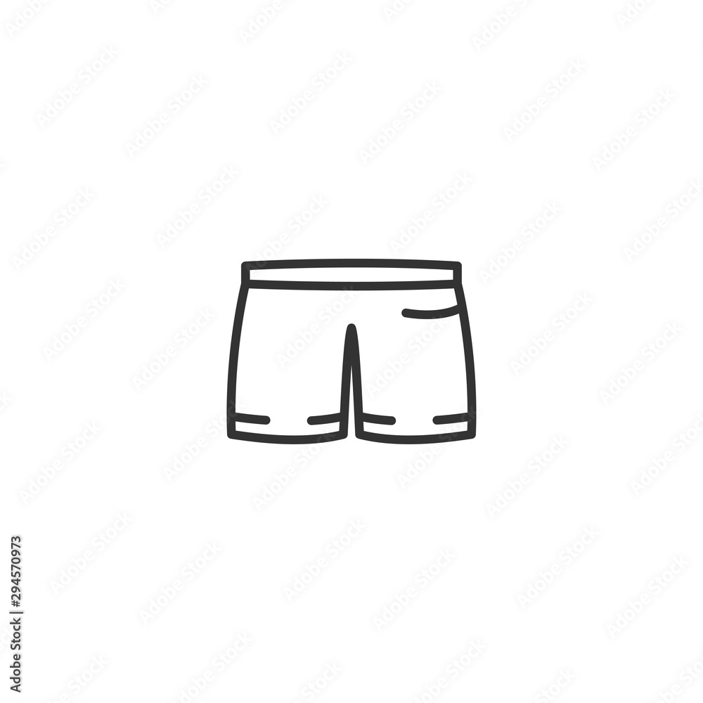Shorts line icon in simple design on a white background Shorts line icon in simple design on a white background