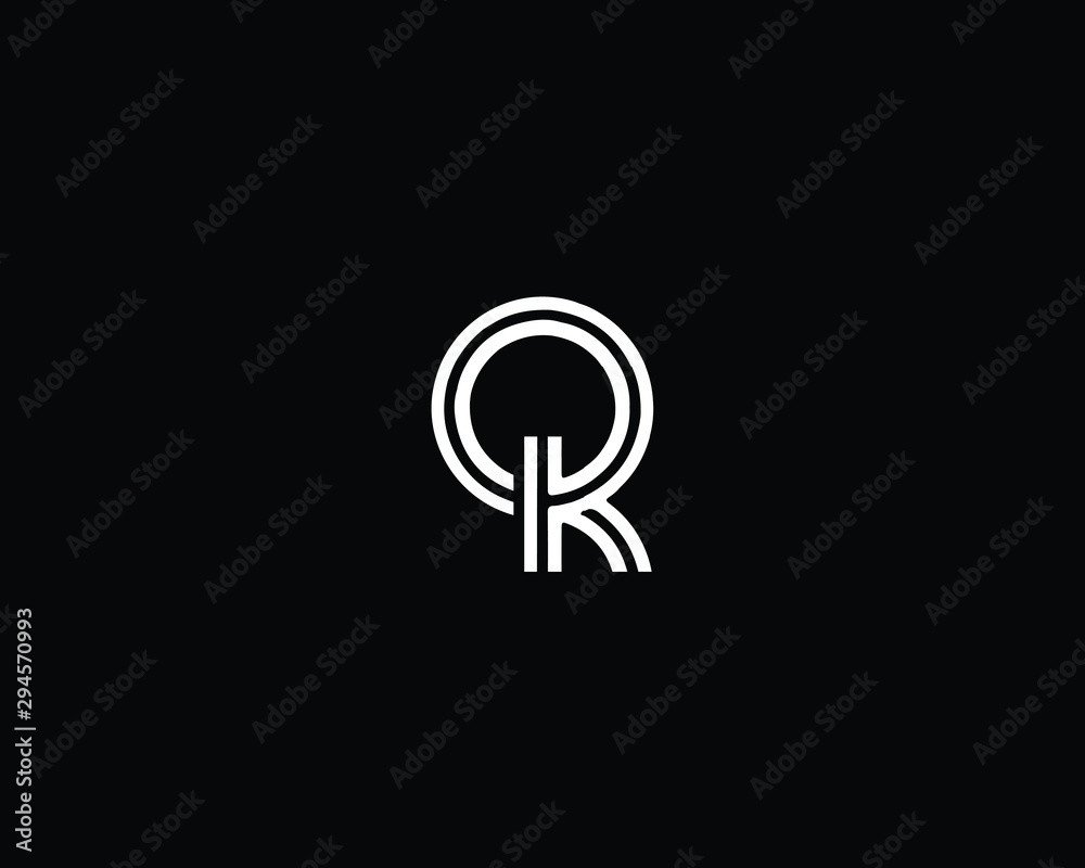 Creative Professional Trendy Letter OK Logo Design in Black and White Color , Initial Based Alphabet Icon Logo - obrazy, fototapety, plakaty 