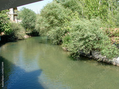 Hasbani river that forms at the border between Lebanon and Israel.