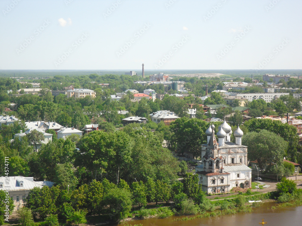 View of the District from the bell tower. Vologda Russia