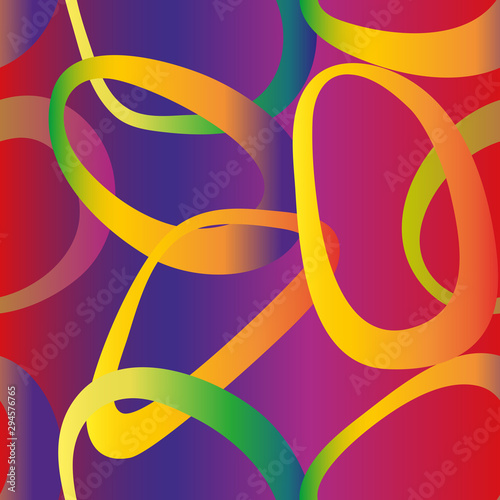 Seamless Abstract Background, Tile Pattern with Colorful Rings. Vector