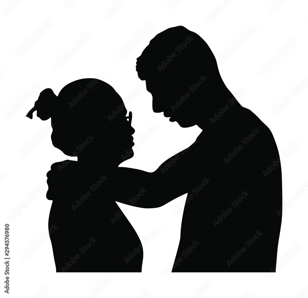 boy and girl hugging silhouette