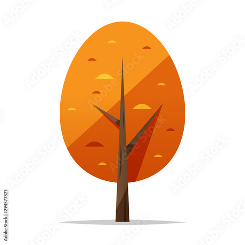 Cartoon autumn tree vector isolated illustration