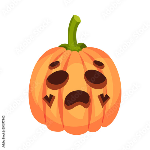 Sad lover on a jack lantern. Vector illustration.