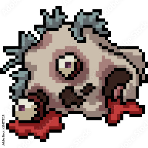 vector pixel art head rot