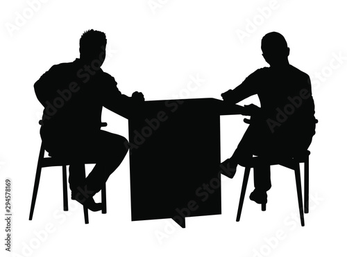 Friends watching and gambling sport game vector silhouette on white. Betting man track results. People in bookmaker waiting jackpot lottery. Participation in selling at auction. Lucky winner excited.