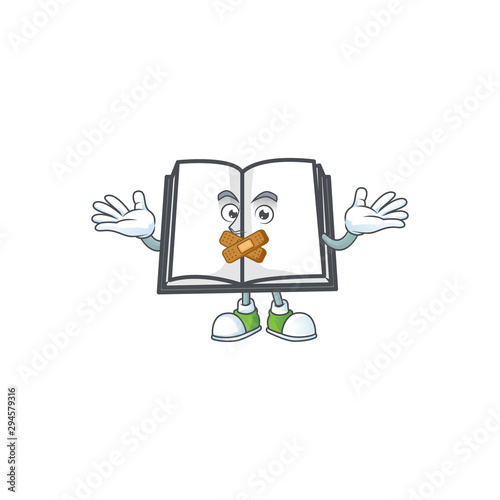 Silent open book on a white background