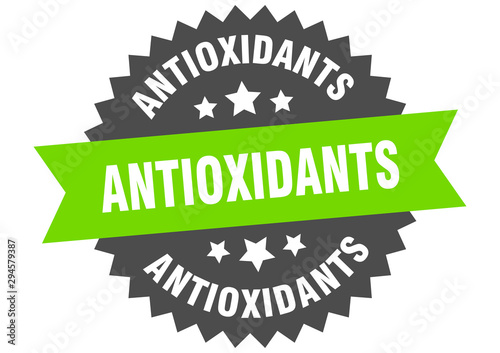 antioxidants sign. antioxidants green-black circular band label