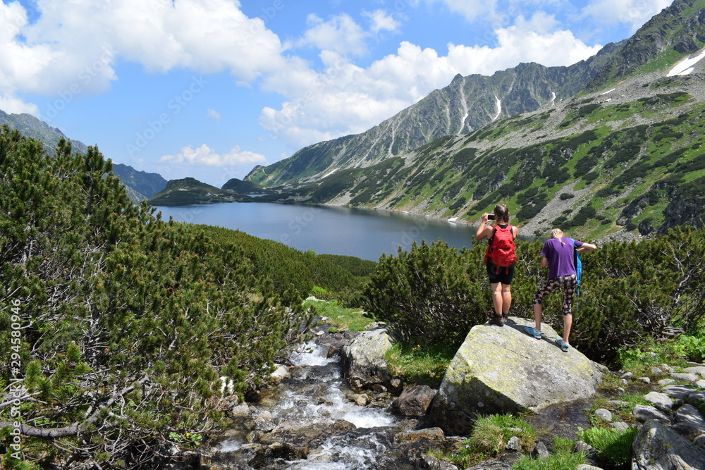 Tourists in Tatra mountains