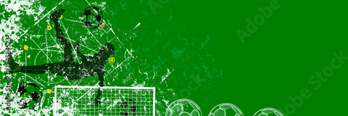 grunge soccer o. football design template, vector mockup with large copy space