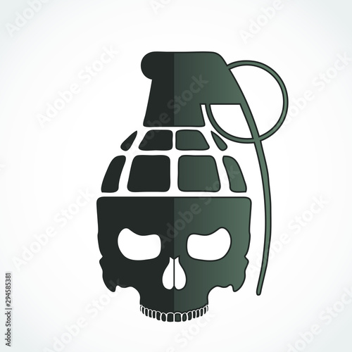 skull grenade modern military symbol design