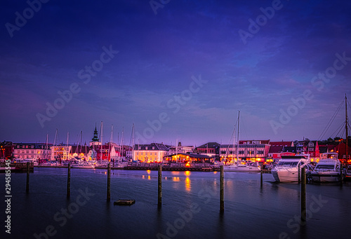 port at night