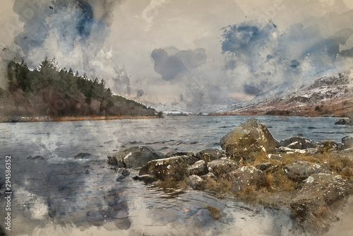 Digital watercolor painting...