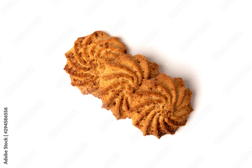Cookies with cinnamon isolated on white background. Cookies with cinnamon isolated on white background.