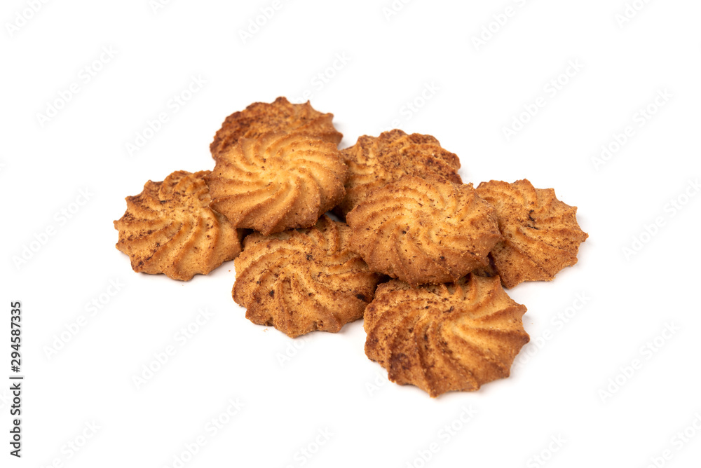 Cookies with cinnamon isolated on white background. Cookies with cinnamon isolated on white background.