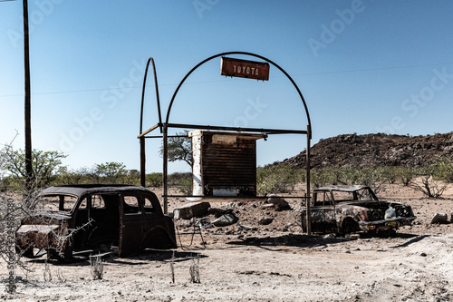Carcasses de voitures en Namibie, Afrique