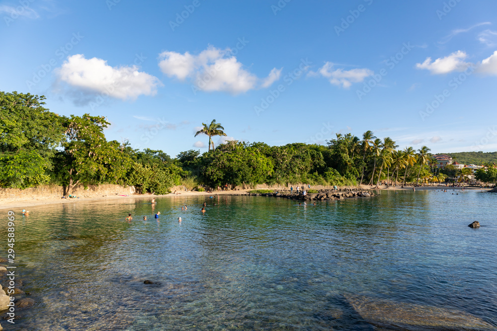 11 SEP 2019 - Les Trois-Ilets, Martinique, FWI - Caribbean beach in La Pointe du Bout 11 SEP 2019 - Les Trois-Ilets, Martinique, FWI - Caribbean beach in La Pointe du Bout