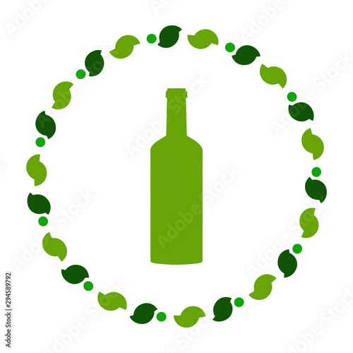 Flasche und Kranz