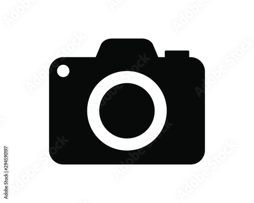 Photo camera vector illustration logo icon. Isolated in white background.