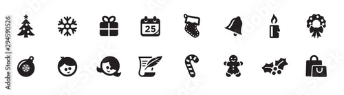 Christmas, Holiday, and Winter Icon Set (vector icons)