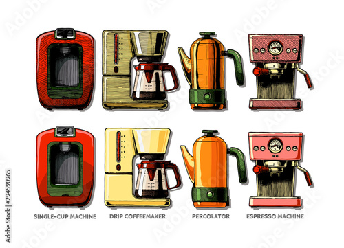 set of coffee machines