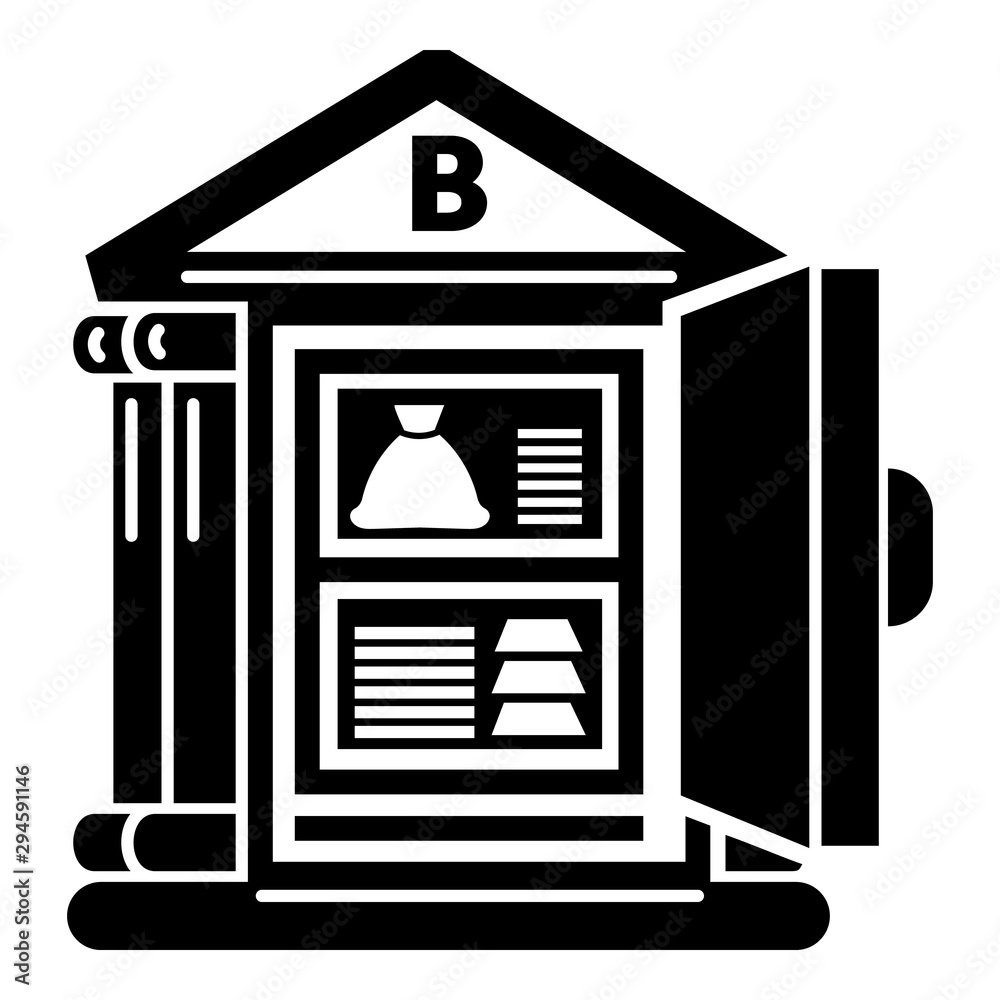 Bank safe money icon. Simple illustration of bank safe money vector icon for web design isolated on white background Bank safe money icon. Simple illustration of bank safe money vector icon for web design isolated on white background