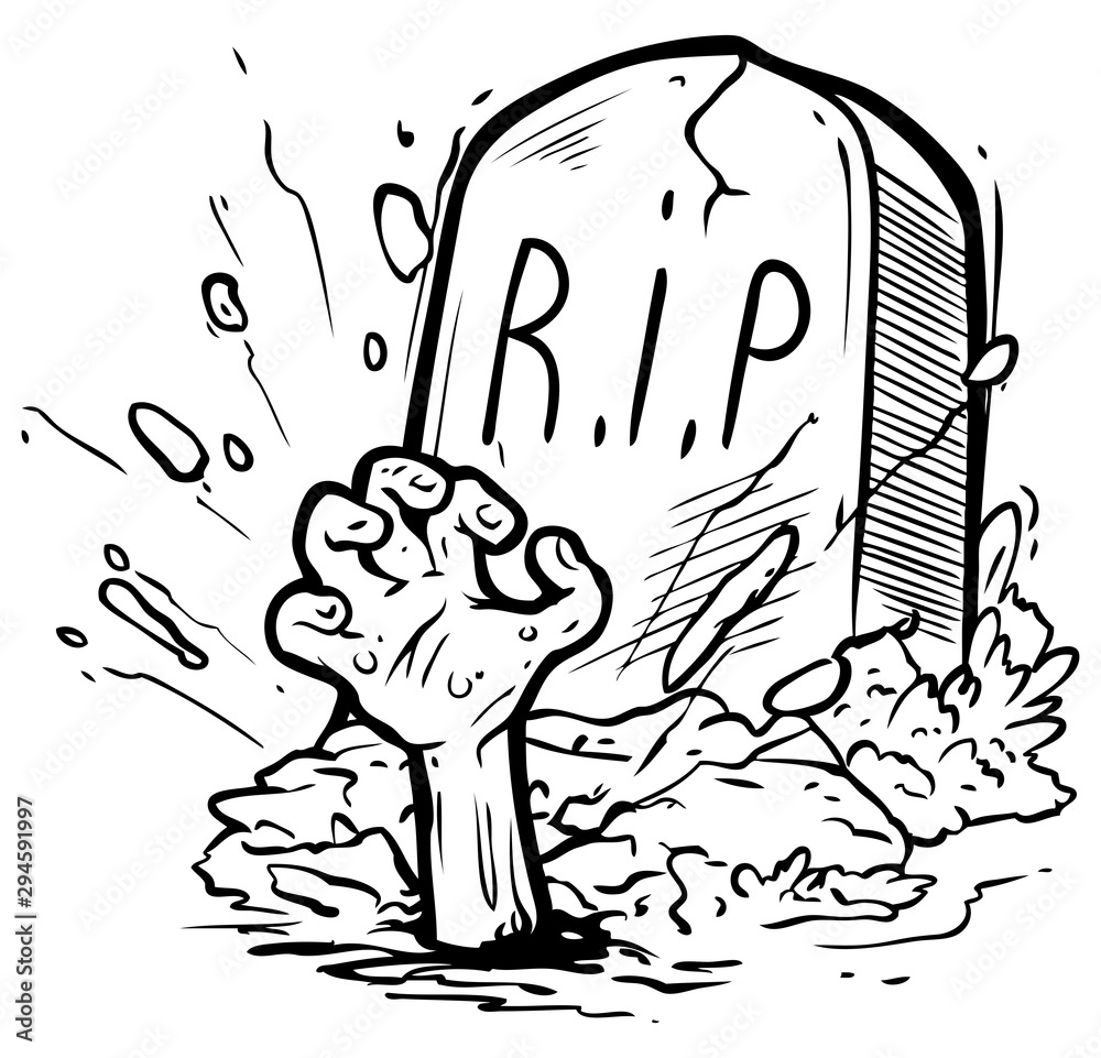 Grave, RIP Hand Drawn Halloween Illustration 12589327 PNG