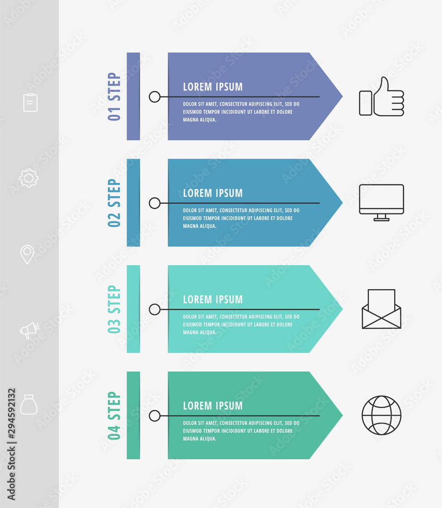 Vector infographic flat template arrows for four diagrams, graph, presentation. Business concept with 4 label. For content, flowchart, step for step, timeline, levels, marketing, data visualization Vector infographic flat template arrows for four diagrams, graph, presentation. Business concept with 4 label. For content, flowchart, step for step, timeline, levels, marketing, data visualization