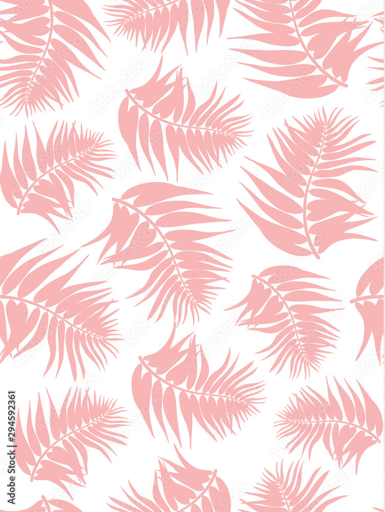 Tropical palm leaves, jungle leaf seamless vector floral pattern background. Minimal design